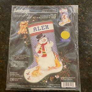 Janlynn Snowman Stocking Cross Stitch Kit